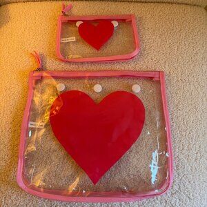 NWOT! Bogg Bag 2 Clear Insert Bags - Limited Edition Valentine's Heart